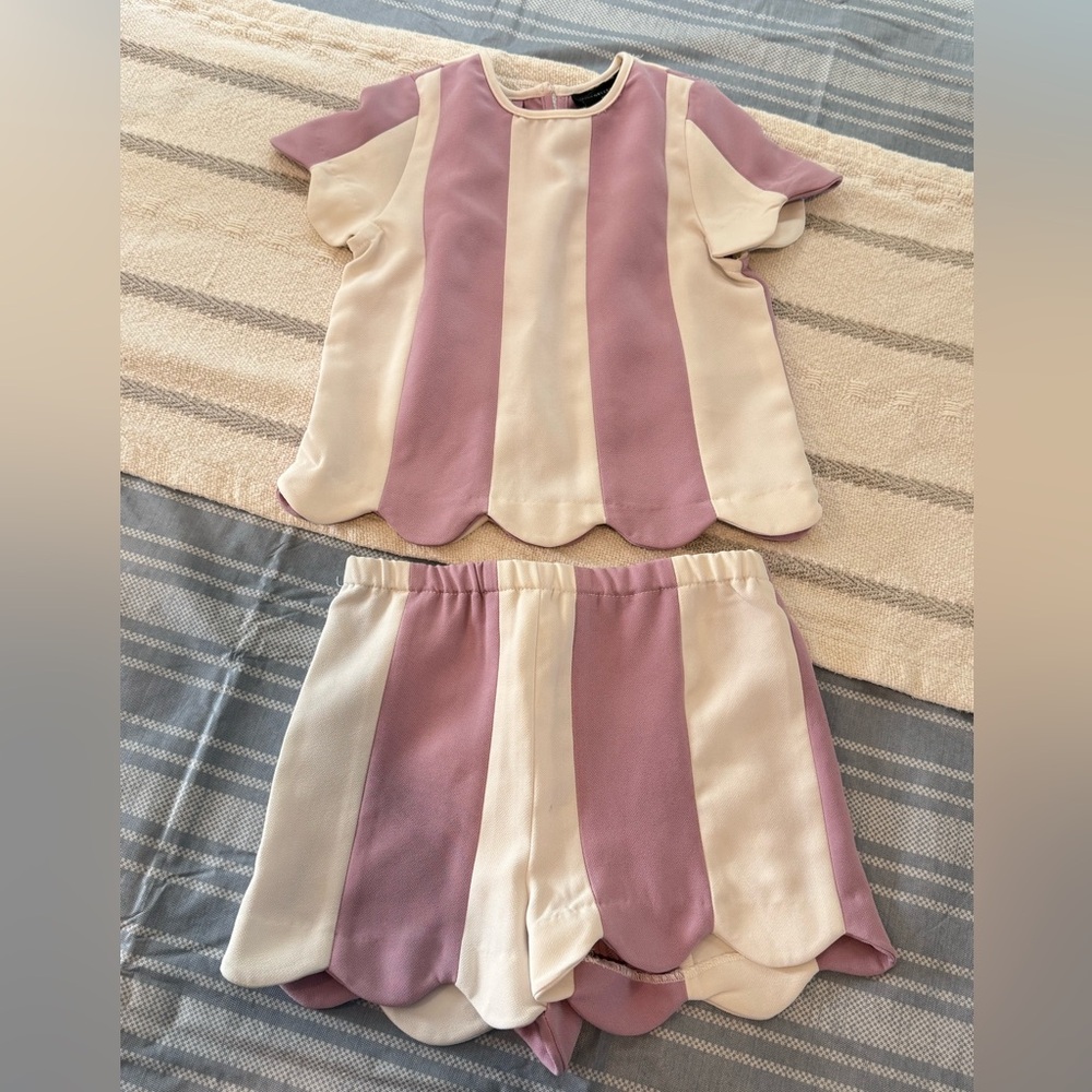 Victoria Beckham for Target Striped Purple and Cream Toddler Outfit size 3T